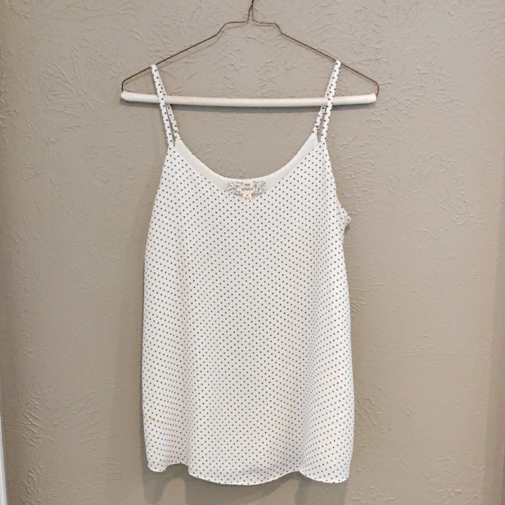 Black and white chiffon formal tank top